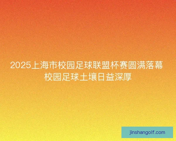 2025上海市校园足球联盟杯赛圆满落幕 校园足球土壤日益深厚