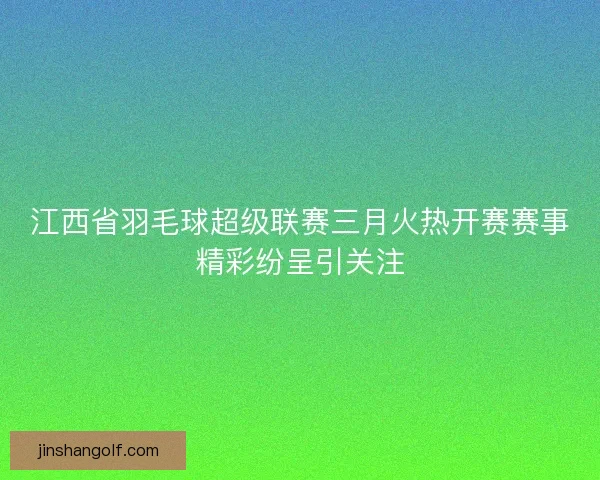 江西省羽毛球超级联赛三月火热开赛赛事精彩纷呈引关注