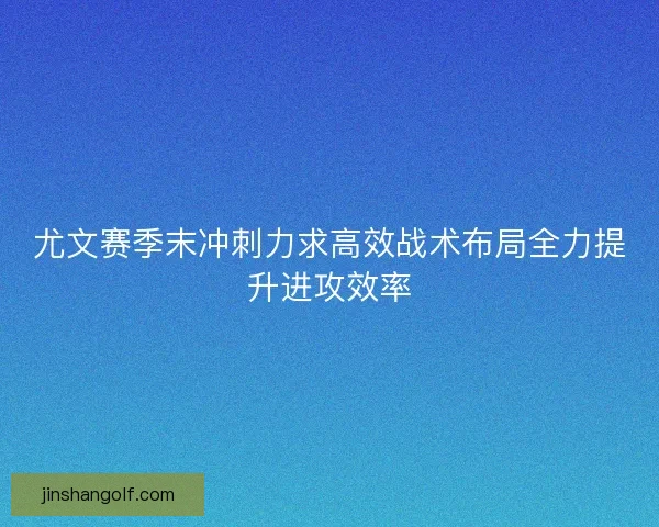 尤文赛季末冲刺力求高效战术布局全力提升进攻效率